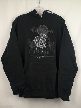 Bad Wolves Band Black Gray Werewolf Graphic Long Sleeve Hooded Sweater